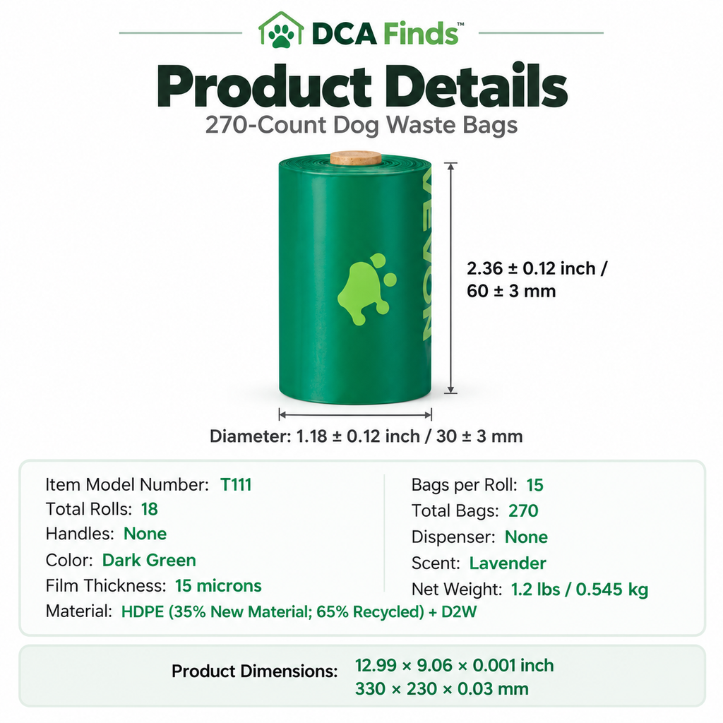 Dog Poop Waste Bags – 270 Count, Lavender Scented