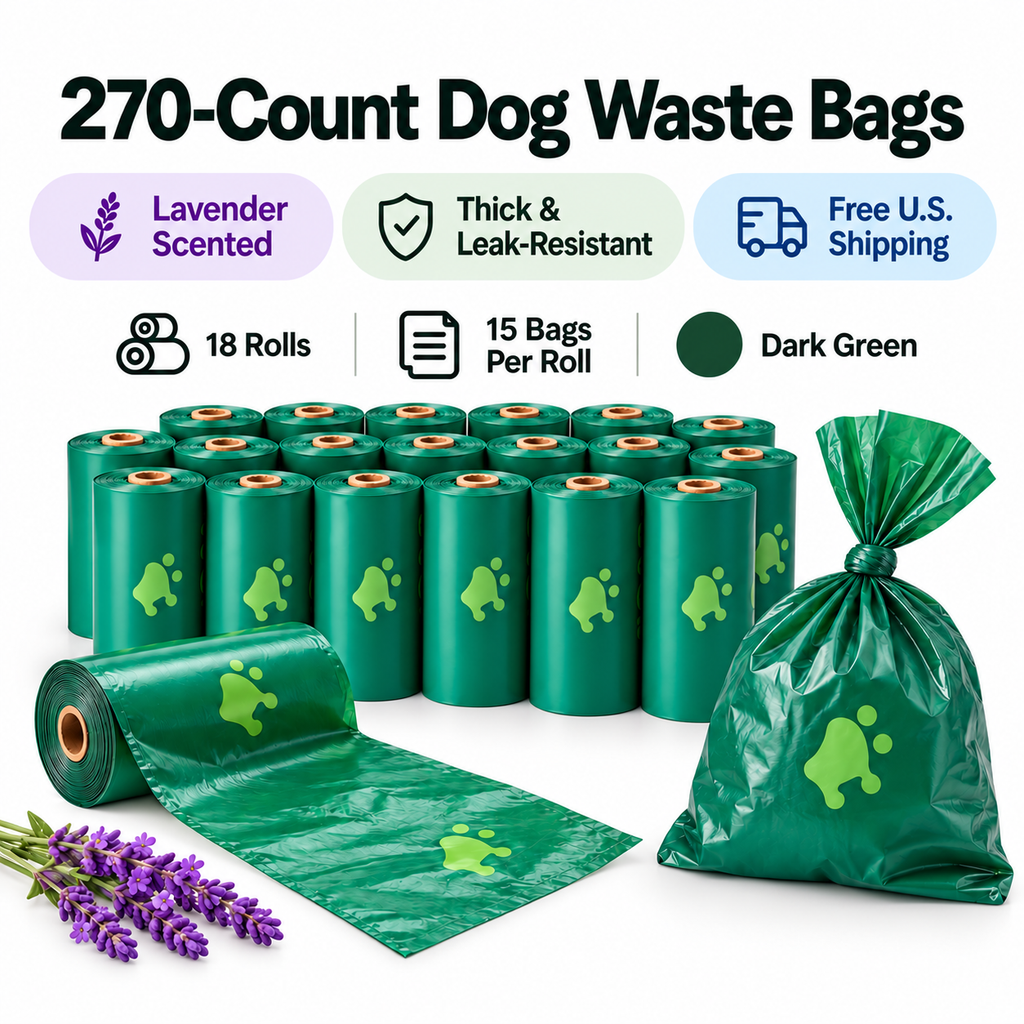 Dog Poop Waste Bags – 270 Count, Lavender Scented