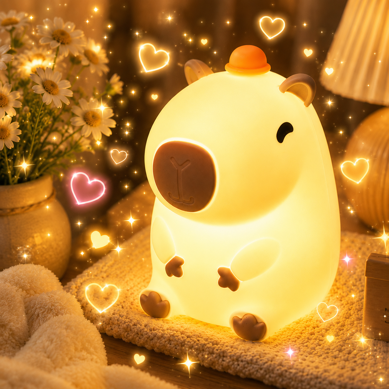 The Cozy Capybara™ Night Light | Touch-Control LED Lamp ⭐⭐⭐⭐⭐